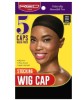 Stocking Wig Cap 5 Caps Value Pack Black HVP01