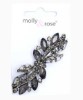 Silv Barrette Clip With Crystal Stones 7614