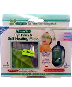 Purederm Green Tea Eye Pads And Self Heating Mask
