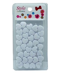 Style Collection Heart Shape Hair Beads BD003 White