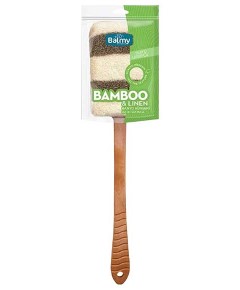 Bamboo And Linen Bath Sponge With Handle