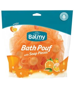 Bath Pouf With Orange Soap Pieces