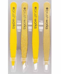 Brush Works HD Combination Tweezer Set Gold