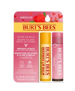 Hibiscus And Beeswax Tinted Lip Balm Duo