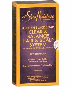 African Black Soap Clear And Balance Hair And Scalp System