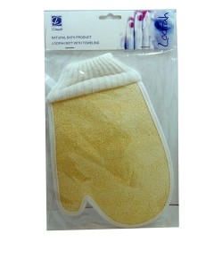 Dimples Loofah Mitt With Toweling