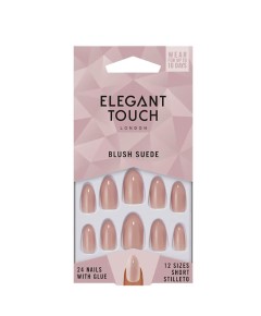 Elegant Touch Blush Suede Nail With Glue 