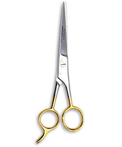 Gold Handle Barber Scissors with Hook 33414