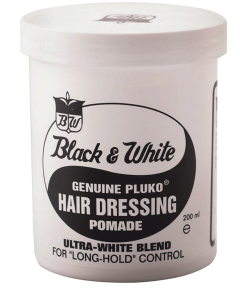 Black And White Genuine Pluko Hair Dressing Pomade Strong Formula