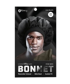 Luxury Silky Satin Bonnet For Men 2242 Black
