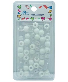 Hair Accessory Beads Mix White TONCW