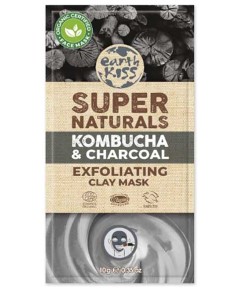 Earth Kiss Super Naturals Kombucha And Charcoal Exfoliating Clay Mask