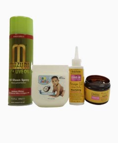 Leave In Collection Hair Gel Growth Oil With Olive Oil Sheen Spray And Coconut Baby Jelly Bundle