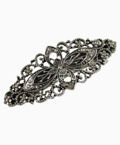 Metal Crystal Flligree Barrette 5816