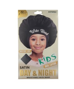 Kids Dual Layers Satin Day And Night Breathable Wide Band M4782BLK 