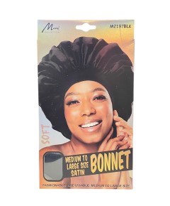 Soft Medium To Large Size Satin Bonnet M2197BLK
