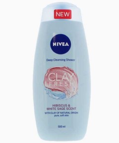 Nivea Clay Fresh Hibiscus And White Sage Shower Cream  