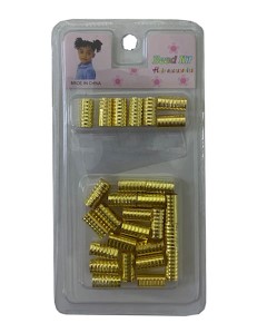 Hair Accessories Metal Beads Large Tube BD004T Gold