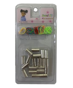 Bead Kit Hair Accessories Metal Beads Large Tube BD004T Silver