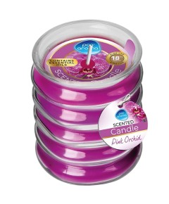Ribbed Glass Scented Candle Pink Orchid