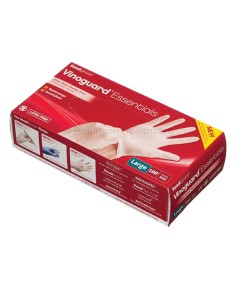 Vinoguard Essentials Clear Vinyl Powder Free Examination Gloves