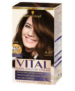 Vital Colour Cream Silk And Oil Care Chestnut 407  