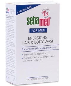 Seba Med Energizing Hair And Body Wash For Men For Sensitive Skin And Normal Hair 