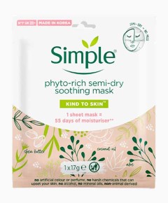 Simple Kind To Skin Phyto Rich Semi Dry Soothing Sheet Mask