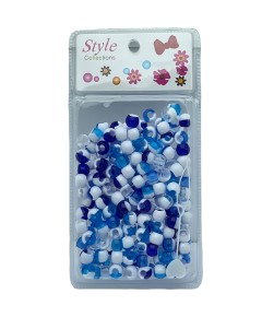 Style Collection Hair Beads BD011 White And Blue