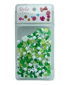 Style Collection Hair Beads BD011 White And Green