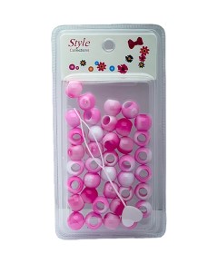 Style Collection Hair Beads White And Pink BD009B