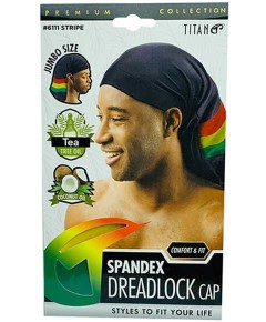 Titan Donna Spandex Dreadlock Cap With Tea Tree Oil And Coconut Oil 6111 Stripe