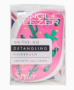 On The Go Detangling Hairbrush Compact Styler Cacti Cool