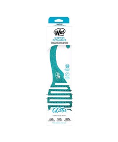 Shower Detangler Brush Teal Glitter