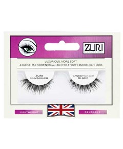 Zuri Human Hair Eyelashes 1 WISP Charm Black