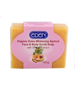 Eden Organic Extra Whitening Apricot Face And Body Scrub Soap