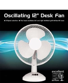 Oscillating 12 Inch Desk Fan