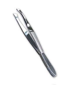 Chrome Angled Tweezers 202 08