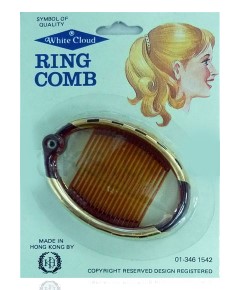 White Cloud Oval Ring Comb
